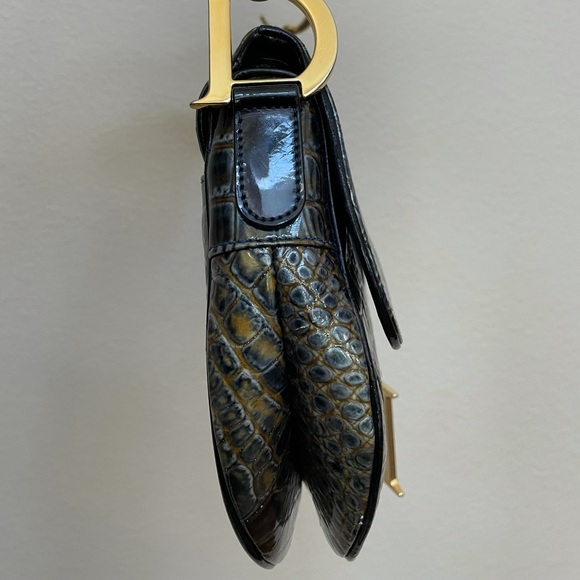 Dior Saddle Croc Embossed Green/Blue - Picture 5 of 16